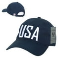 thumbnail image 2 of Relaxed Ripstop Cap, USA Text, Navy, 2 of 4