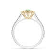 thumbnail image 2 of ANGARA Natural 0.15 Ct. Emerald with Diamond Vintage Inspired Ring in 14K White & Yellow Gold for Women (Ring Size: 11.5), 2 of 10