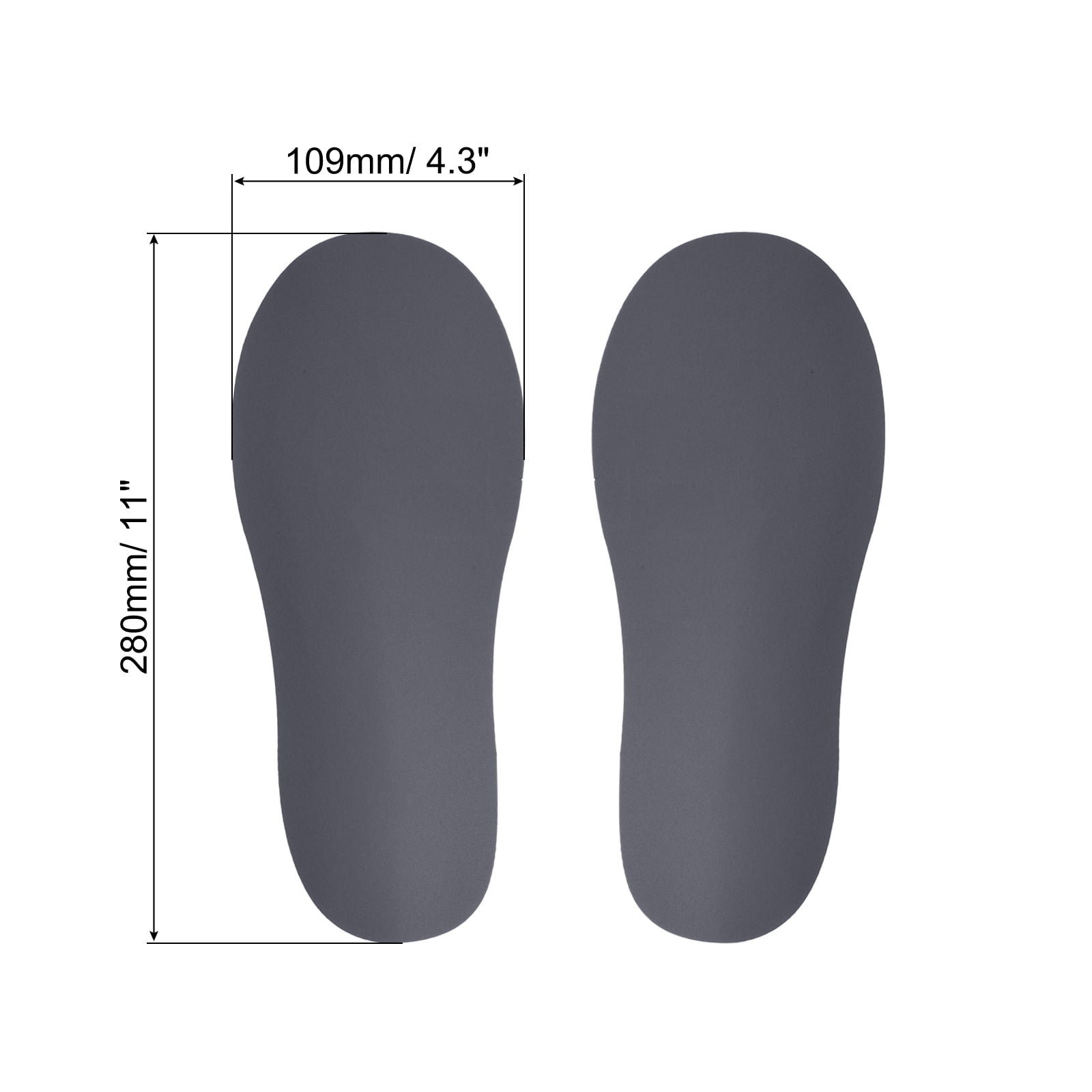 Unique Bargains Durable Footprint Sticker Shoes Floor Decal Sign Dark Gray 11x4.3"