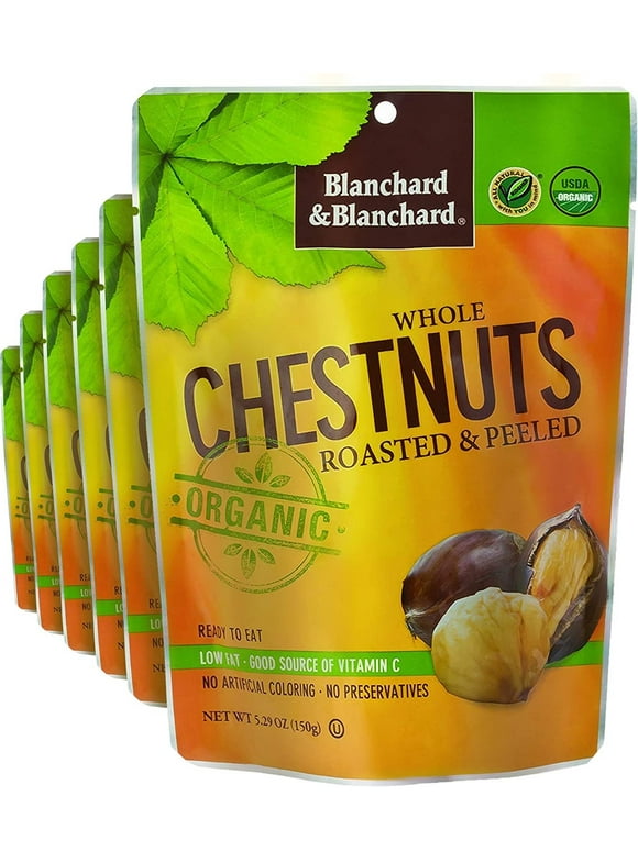 Blanchard & Blanchard Whole Chestnuts Roasted & Peeled Organic 5.29oz 6 Pack