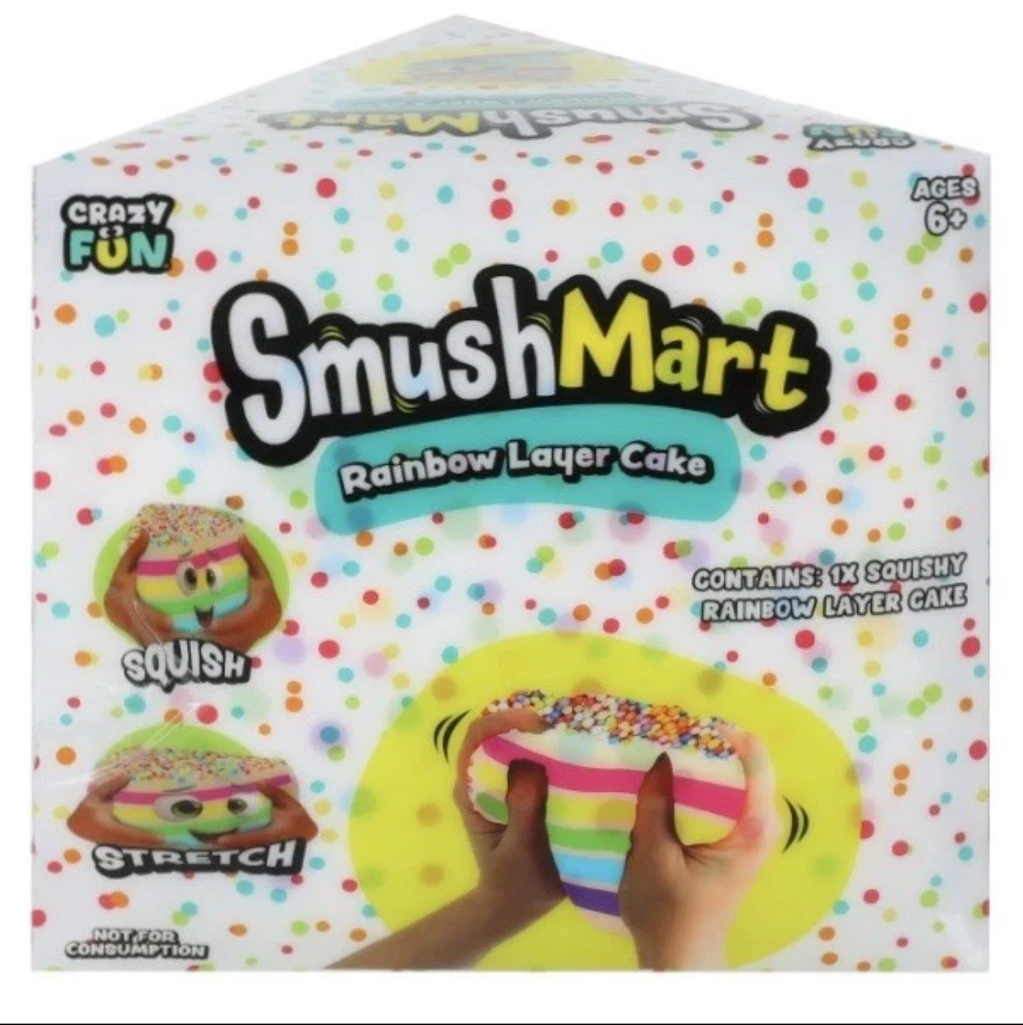 5" Viral Rainbow Layer Cake Squishy Toys - Smush Mart Giant Dessert Squishy - Soft Sensory Stress Relief Toys for Teens & Adults - Fun Novelty Gift for Birthdays & Holiday Festivals