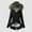 Black, variant on BYHONG Women Daily Plus Size Winter Coat Lapel Collar Long Sleeve Jacket Vintage Thicken Coat Jacket Warm Hooded Thick Padded Outerwear Coat for Women Black XXL