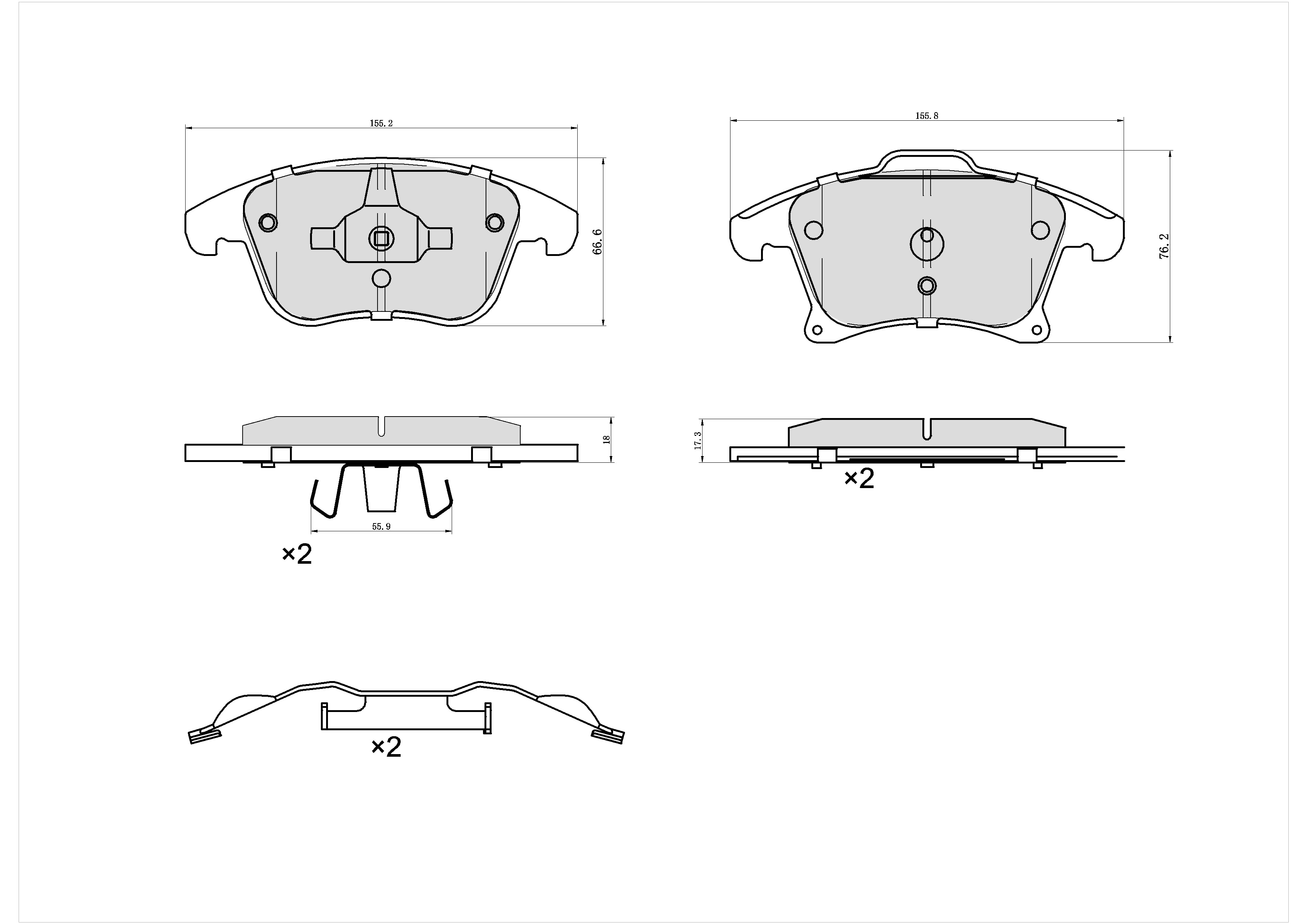 Ultra HC 1000 Brake Pad Set, Front HC10.1653.0.F, Ford Fusion 2020-2013