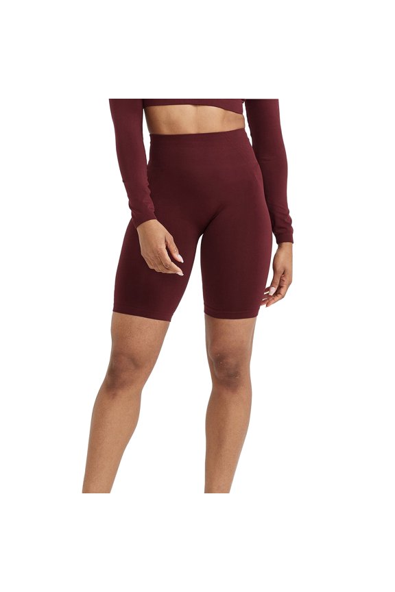 Womens Spandex Workout Leggings Gym Fitness Exercise Yoga Shorts 5'' High Waisted Stretch Butt-lift Biker Shorts (XL, Wine)