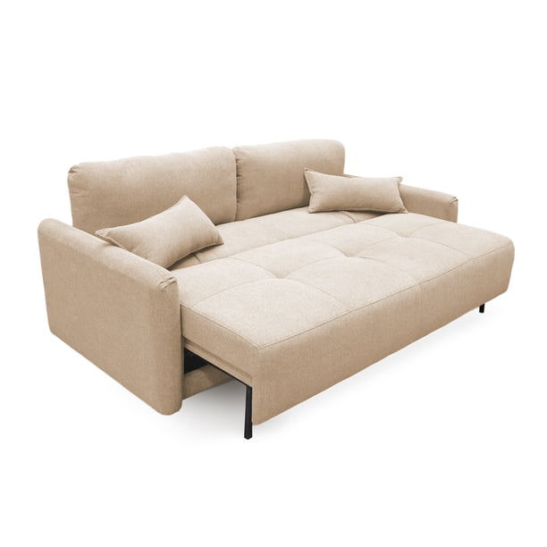 Sofá Cama Basel matrimonial Spring Air, con almacenamiento color Beige