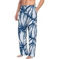 thumbnail image 3 of Kdxio Blue Shells Print Men's Sleep Pajama Pant Lounge Pants with Pockets, 3 of 8