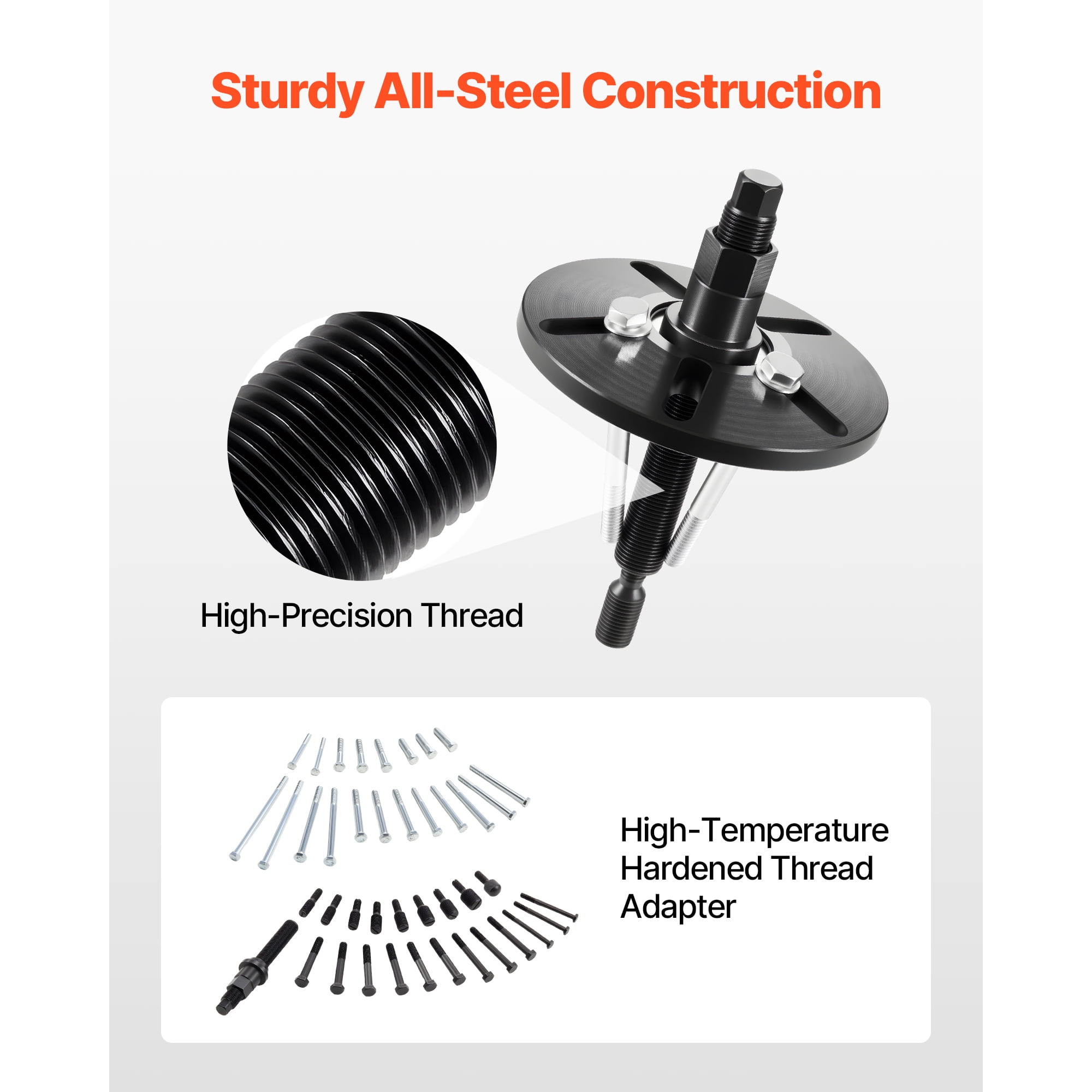 KFFKFF All-Steel Harmonic Balancer Puller and Installer Tool Kit, Designed for Removing and Installing Balancers, Flywheels, Crankshaft Pulleys, and Steering Wheels