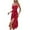 A-Red625, variant on Floral Split Midi Dress for Women Double Spaghetti Strap Summer Casual Slim Bodycon Gown