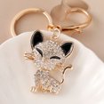 thumbnail image 3 of Llavero de moda con dije de gato, cristal brillante, regalo y recuerdo únicos, 3 of 4