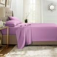 thumbnail image 5 of Hearth & Harbor Deep Pocket 4 Piece Solid Bed Sheet Set, 1800 Thread Count Microfiber Sheets, Queen, Lavender Dream, 5 of 7