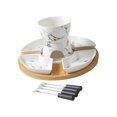 thumbnail image 2 of Fancyes Chocolate Fondue Set Tea Light Porcelain Melting Pot Dining Cookware Ice s Cheese Fondue Pot for Butter Melt Pot Home marble, 2 of 8