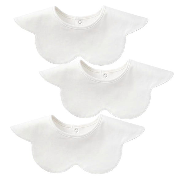 Baby Bandana Drool Bibs for Drooling and Teething Cotton Absorbent for Boy Girl-White