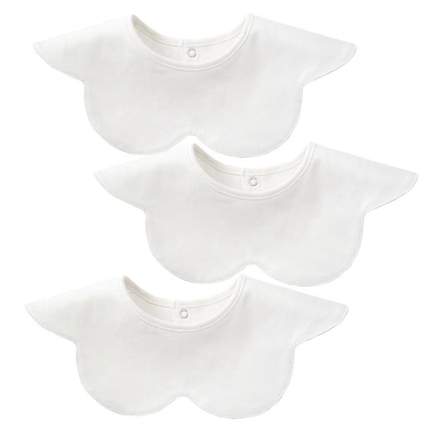 Baby Bandana Drool Bibs for Drooling and Teething Cotton Absorbent for Boy Girl-White