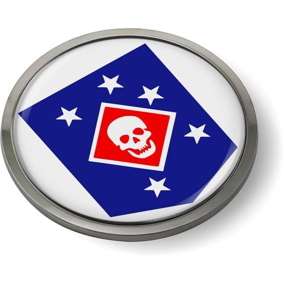 BestLicensePlateFrames - Marine Raiders Skull and Stars Insignia, USMC 3D Domed CAR Emblem Badge Sticker Chrome Metal Bezel - Official U.S. Marine Corps Licensed Product