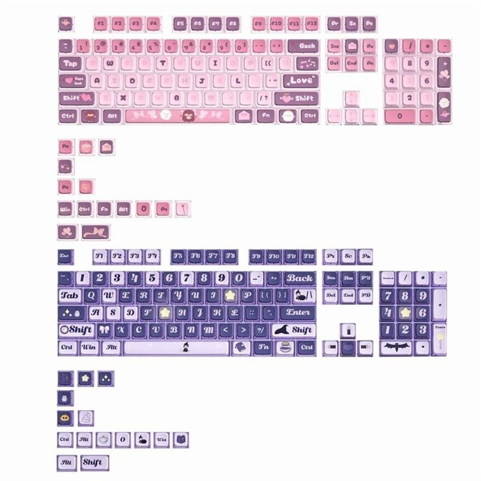 High Transparency PC Keycaps Set Cute Cartoon Backlit Keycap MDA 120Key Caps for Cherry M Mechanical Keyboards
