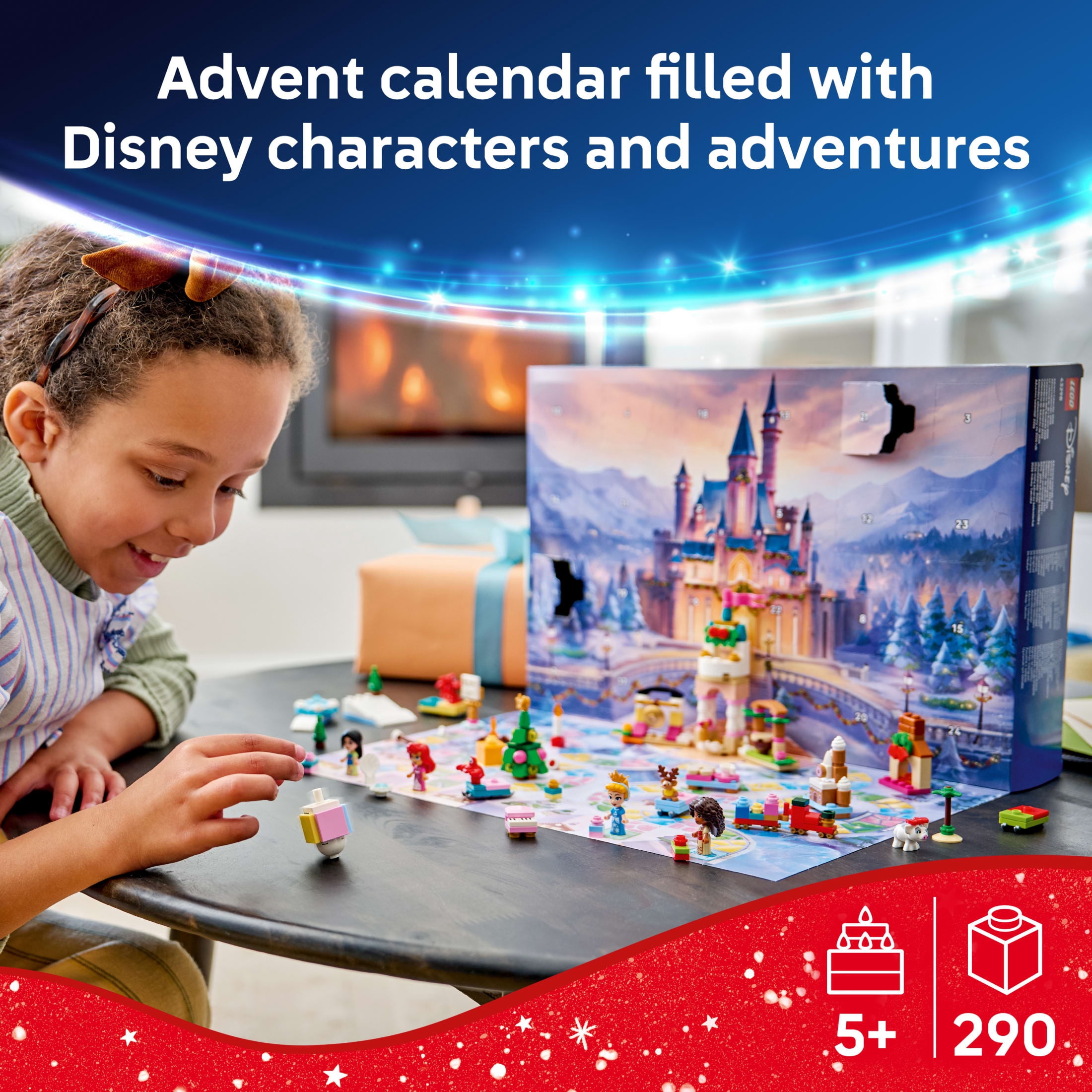 LEGO Disney Princess Advent Calendar 2026 - Christmas Advent Calendars for Kids, Ages 5+ - Includes Cinderella, Moana, Ariel and Mulan Microdolls - 43298