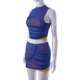 thumbnail image 5 of Falda Y2K Crop Top + Falda corta Conjunto de minifaldas de malla de verano de 2 piezas para mujer (Azul L) Cgtredaw Azul T L para Mujer, 5 of 9