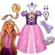 thumbnail image 2 of Disney-vestido de princesa Rapunzel para niños y niñas, traje de fiesta de cumpleaños, Cosplay, Halloween, 2024, 2 of 5