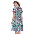 thumbnail image 2 of Bixox Robe d'Été à Manches Courtes pour Femmes Robe Ample Longueur Genou avec Poches-Chiens avec Natation, 2 of 7