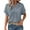 Grey, variant on Summer Tops Women Double Layer Bubble Crinkle Fabric Henley Neck Batwing Sleeve Pocket Patch Casual Work Blouse T Shirt Solid Color Loose Relax Fit Top Green S