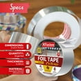 thumbnail image 3 of XFasten Heat Resistant Aluminum Foil Tape, 2" x 75 ft, 3.6 mil, HVAC Sealing, 3 of 8