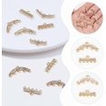 thumbnail image 3 of 1Set 10Pcs 2 Styles Brass Micro Pave Cubic Zirconia Chandelier Component Links with Loops Real 14K Gold Plated Mixed Shapes 7~10x16~21.5x2.5mm Hole: 1~1.4mm 5pcs/style, 3 of 6