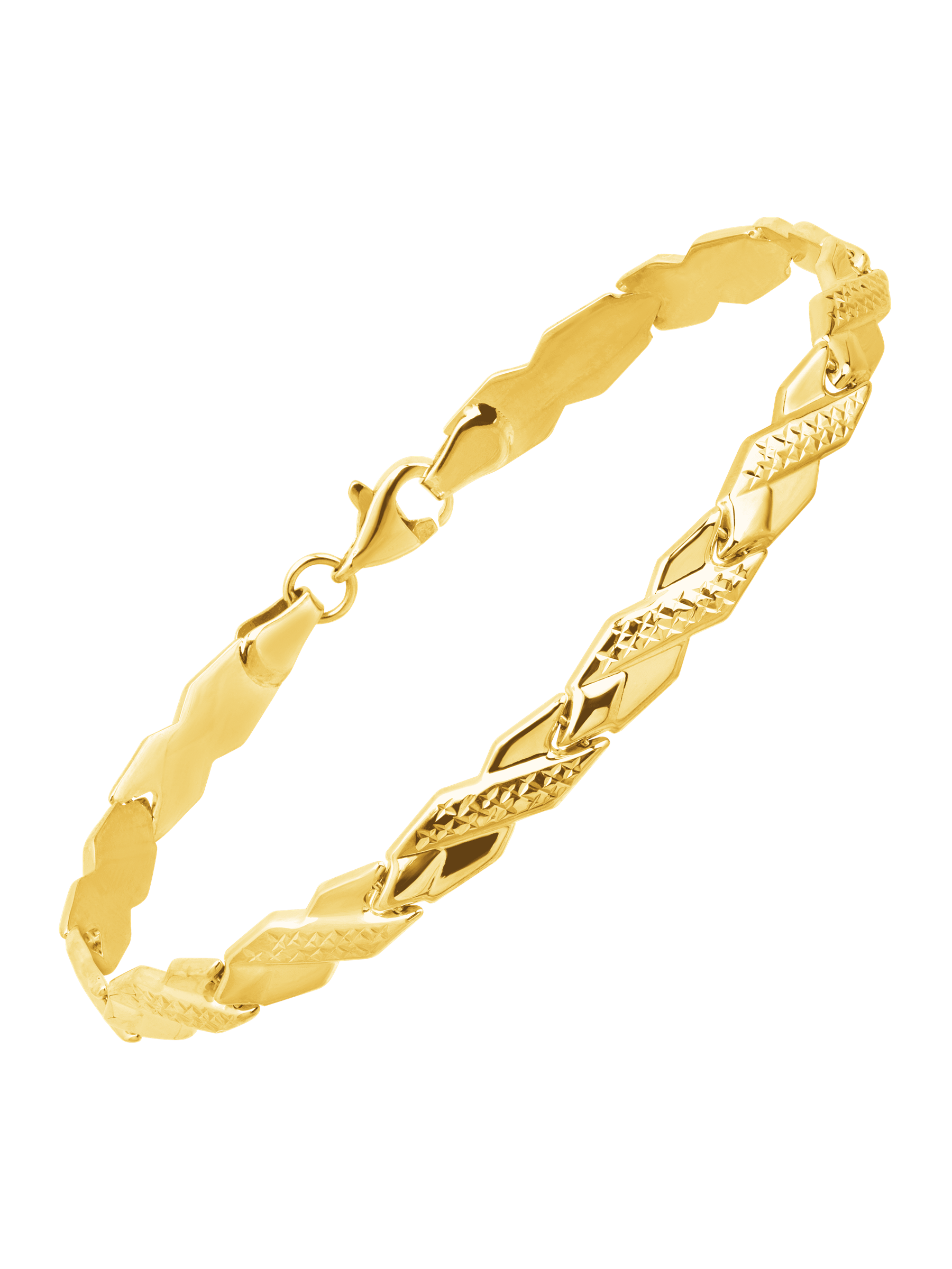 14k Yellow Gold Textured Hinge Cuff Bangle Bracelet (Width = 4mm