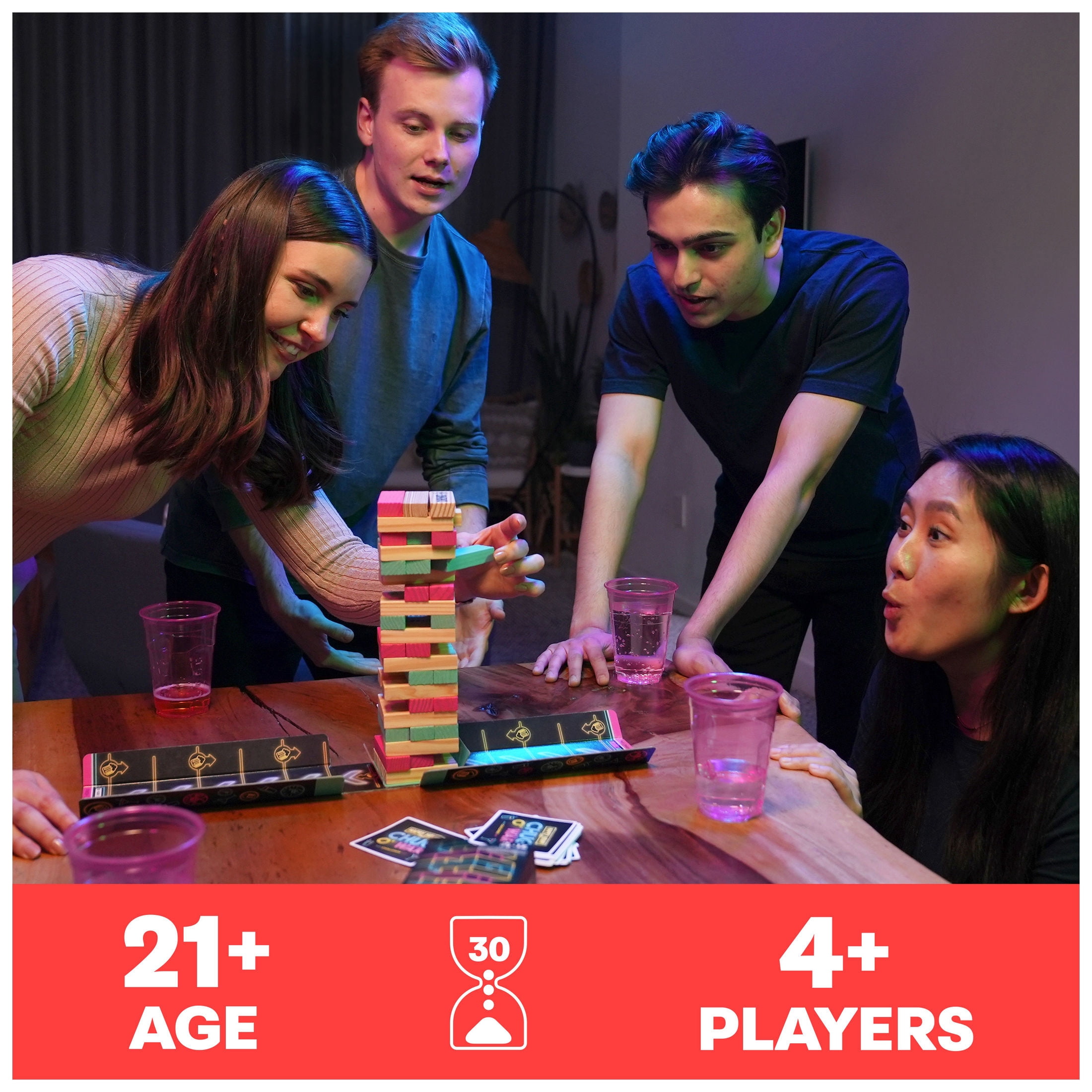 Spin Master Games, Happy Hour Tower Chug O’ War, Party Game for Adults Ages 21+