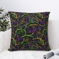 thumbnail image 4 of Pofeuu Neon Mardi Gras Print Double-sided plush pillowcase Square Throw Pillow Covers Pillows Cover for Living Room Bedroom Sofa Couch Cushion Cover（No pillow core）-16"x16", 4 of 7