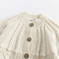 thumbnail image 3 of biudgviw Toddler Girls Boys Sweaters Cable Knit Long Sleeve Crewneck Buttons down Crochet Cardigans for Newborn Infant, 3 of 6