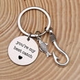 thumbnail image 4 of 2pcs Simple Stainless Steel You're My Best Catch Letters Fish Fishhook Pendant Keychain for Women Men Punk Keyring, 4 of 5