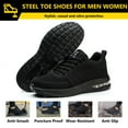 thumbnail image 6 of XQJ Steel Toe Shoes for Men Women Anti-Puncture Slip Resistant Work Shoes Lightweight Safety Shoes Black Size 6.5, 6 of 9