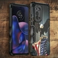 thumbnail image 5 of Cass Creations Case Compatible for Motorola Moto Edge 2022, Hybrid Shockproof Bumper Protective Phone Cover - American Bald Eagle Flying with Flag, 5 of 5
