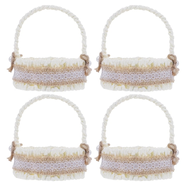 MasteelfCA 1 Set Paper Rope Braided Lace Twine Mini Decorative Small Decorative Basket
