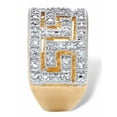 thumbnail image 2 of PalmBeach Jewelry Round Diamond Accent Greek Key Cutout Dome Ring Yellow Gold-Plated, 2 of 5