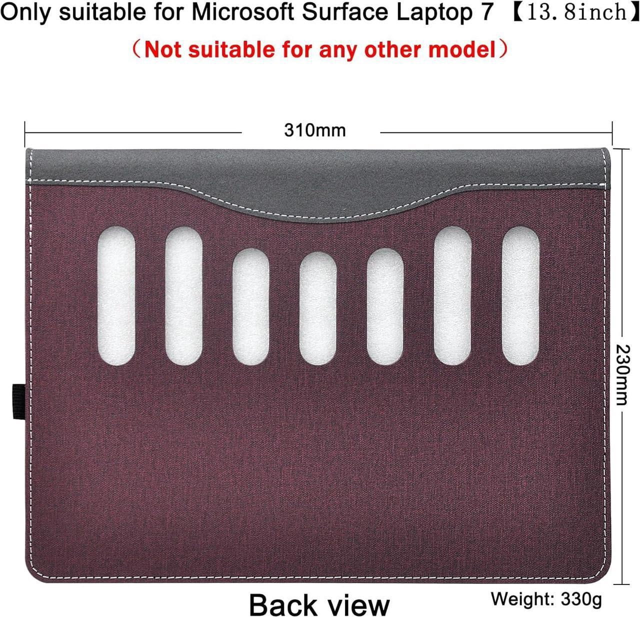 Laptop Case for 13.8 inch Microsoft Surface Laptop 7 2024 Windows PC with ARM CPU and AI-Powered Copilot+, PU Leather Folio Stand Laptop Protective Cover