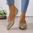 thumbnail image 2 of GPOECD Ballet Shoes Women's Plus Size Sequin Low Cut Comfortable on Soft Sole Lightweight Flat Casual Shoes for Women Gold,35, 2 of 6
