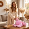 thumbnail image 6 of 7 Pcs Assorted Sizes Artificial Pumpkins Fall Decor Fake Faux Foam Pumpkins for Halloween Thanksgiving Harvest Home Table Decor (Pink), 6 of 7