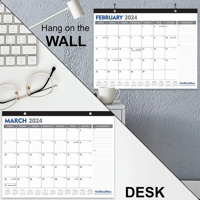 Large Desk Calendar 2024-2025, 18 Month Desktop Calendar Runs From Jan 2024  To Jun 2025, 17 X 12 Desk Calendar With To-do List Julian Date - Desk Pa