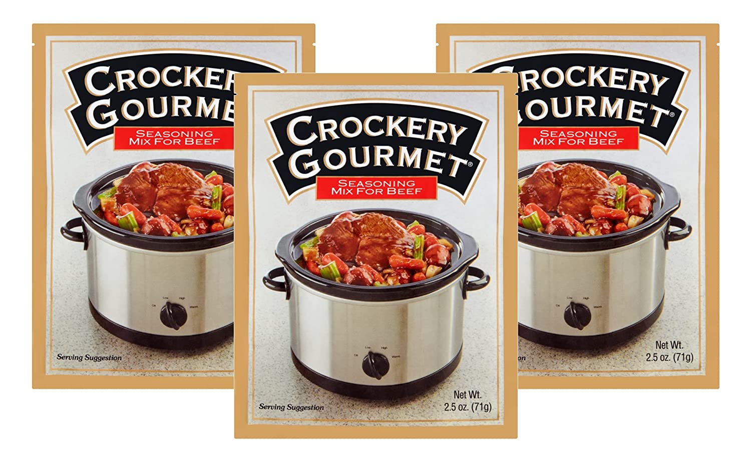 Crockery Gourmet Seasoning Mix for Beef, 2.5Ounce Packets (Pack of 3