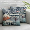 thumbnail image 3 of Orinice Snow Umbrella Graphic Decorative Cushion Throw Pillow Cover Square Winter Pillow Case 1PC for Home Couch Living Room Bed Sofa 24x24in, 3 of 5
