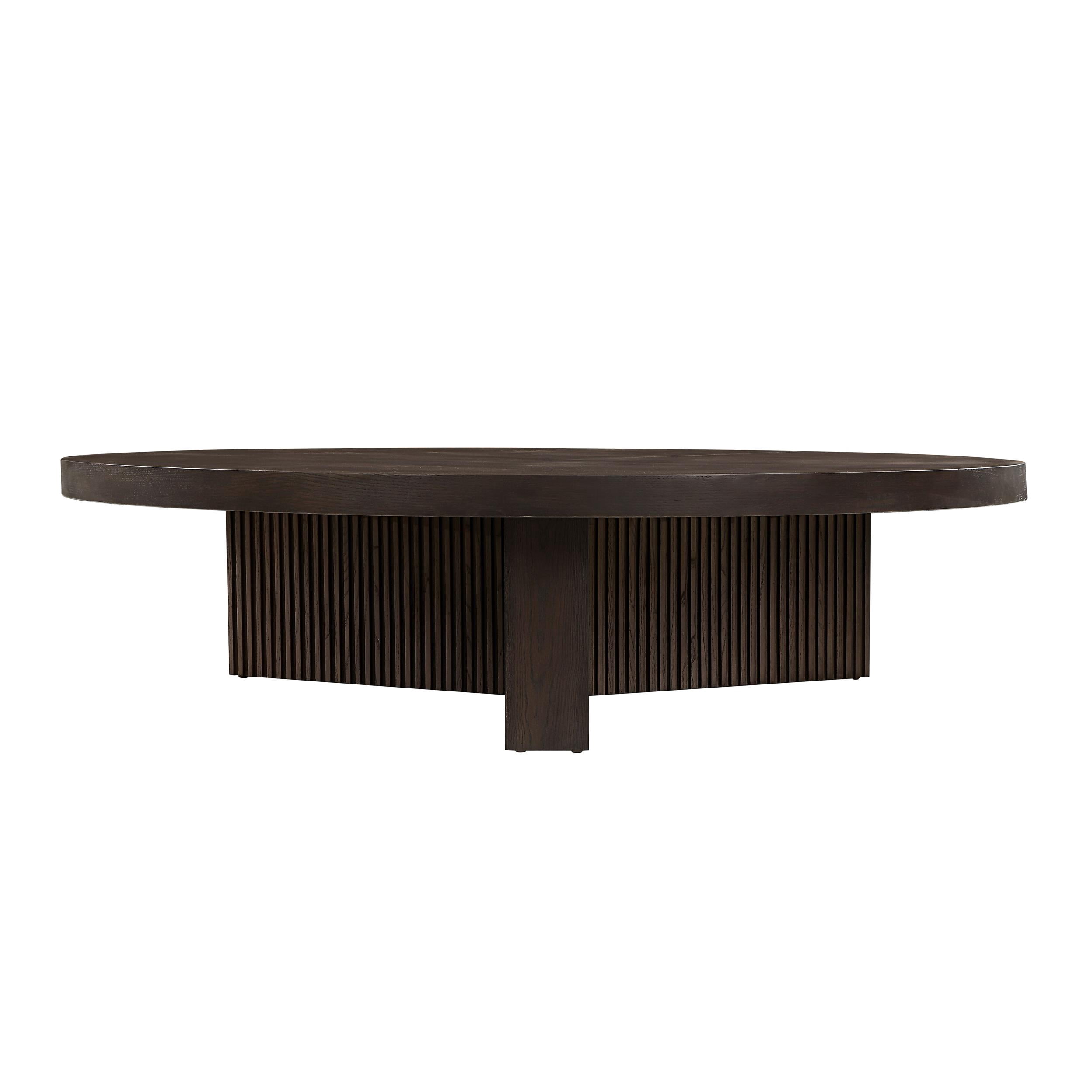 ACME Guido Contemporary Wood Round Coffee Table in Oak Finish