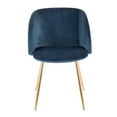 thumbnail image 6 of Fran Contemporary Chair in Gold Metal and Blue Velvet by LumiSource - Set of 2, 6 of 8