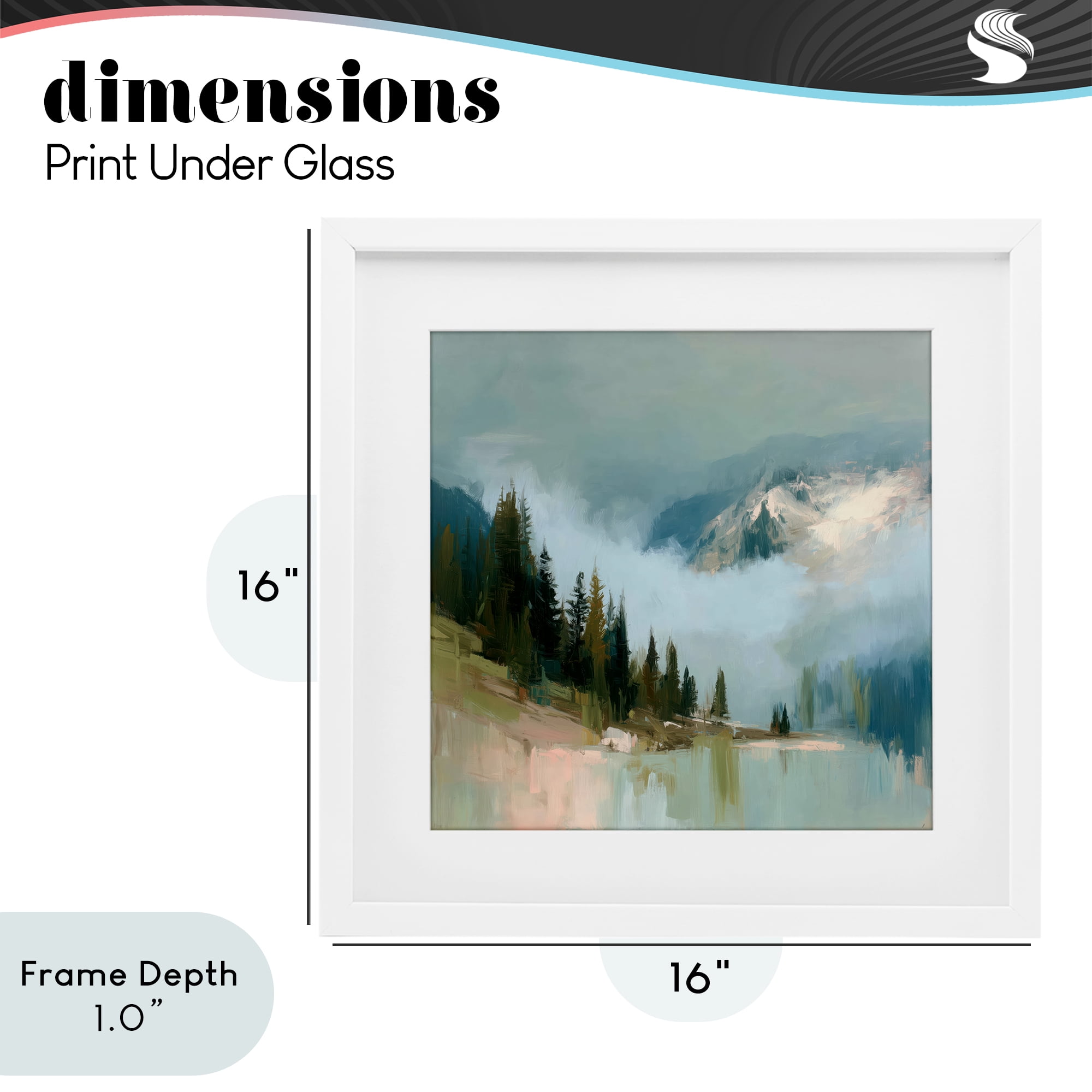 Stupell Industries Fog On The Mountains White Framed Print Under Glass, design by Kim Curinga