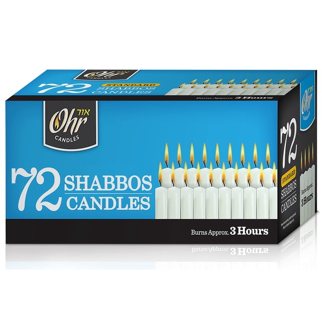 Velas de Shabat Ner Mitzvah tradicionales de 3 horas y 72 unidades