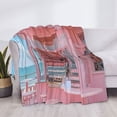 thumbnail image 3 of Balery Pastel Pink Beach Cafe Manta de Franela con Dibujo, Lujo Ultra Suave y Cálido, Antipelusa y Resistente a las Arrugas para Cama, Sofá, Camping -80"x60", 3 of 6