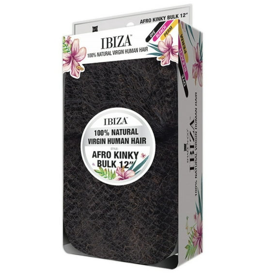 Shake-N-Go Virgin Human Hair Ibiza Afro Kinky Bulk 12" Natural