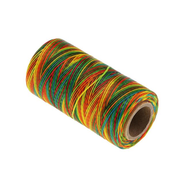 Guardoinrt Durable Rainbow Color Flat Waxed Thread Sewing Stitching Leather Craft Style A 1Set