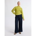thumbnail image 3 of Scoop Women’s Cotton Boxy Ribbed Turtleneck Sweater, Midweight, Size XS-XXL, 3 of 6