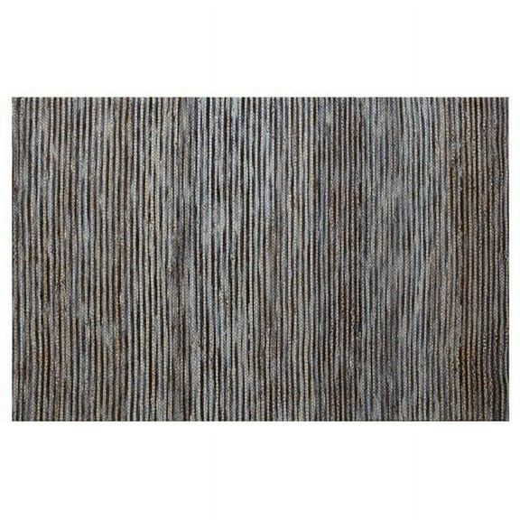 8 x 10 ft. Blue Striped Hand Woven Rectangle Area Rug